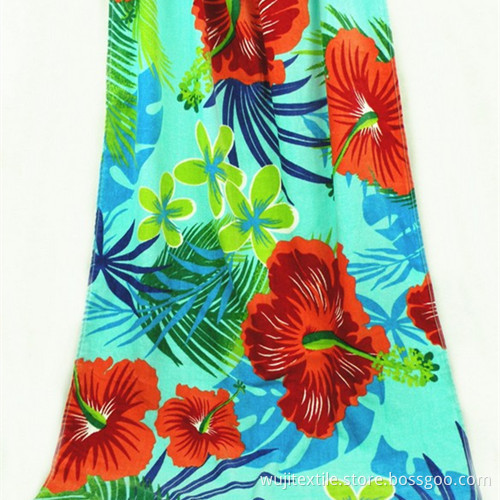 Cotton Bath Towel Beach Towel with Floral Printing (WJ-B1033)